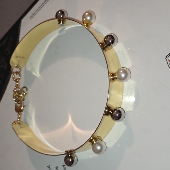 JOOMI LIM GOLD AND SILVER/PEARL SPHERES  CHOCKER - Picture 1 of 4